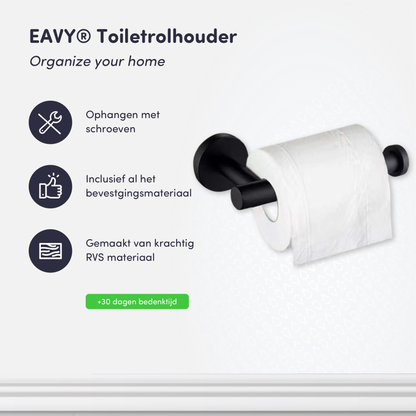 EAVY - Toiletrolhouder Zwart - Schroef